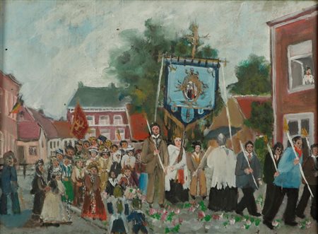 Belgian Naive painter first quarter 20th century, unclearly signed, lower...
