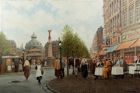 Frans Leonardus Corsius (The Hague 1933 - ?), Cityscape in Paris, signed...