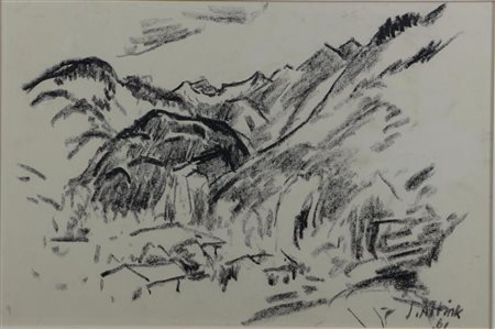 Jan Altink (Groningen 1885 - 1971), Mountain ridge in the Savoie,(signed and...