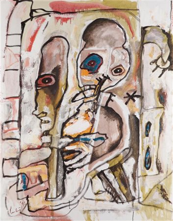 Lubertus Swaanswijk 'Lucebert' (Amsterdam 1024 - 1994 Alkmaar), Passers-by,...