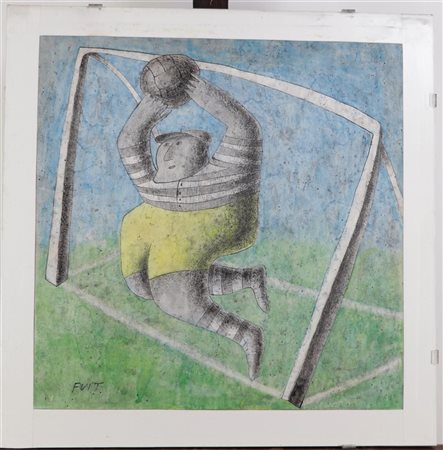 Marinus Fuit (Koog aan de Zaan 1934 - ?), Goalkeeper, signed (bottom left),...