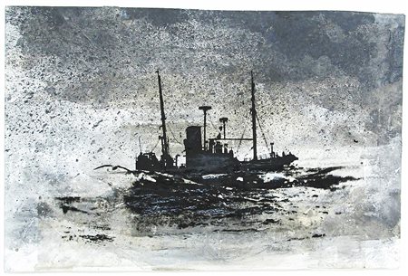 Pino Pascali (Bari 1935 - Roma 1968) Peschereccio Tecnica mista su acetato e...