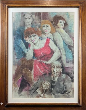 Remo Squillantini "Figura in rosso" 
tecnica mista su carta
cm 69x49,5
firmata i