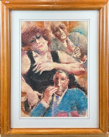 Remo Squillantini "Senza titolo" 
tecnica mista su carta
cm 48,5x33,5
firmata in