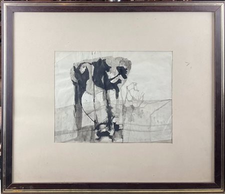 Ignoto 
"Senza titolo" china su carta
cm 21x27. In cornice (difetti)