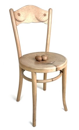 Firma indecifrata "Senza titolo" 1988
sedia dipinta, h. cm 82)
Firmata e datata