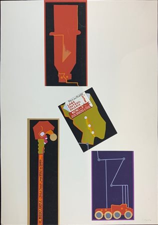 Aldo Spoldi "Senza titolo" 
serigrafia a colori - prova d'artista
cm 69,5x49,5
f