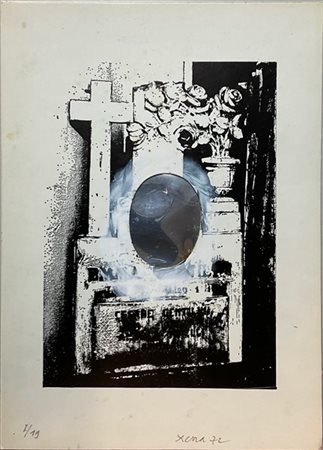 William Xerra "Lapide" 1972
litografia collage e olio su cartoncino
cm 29,5x21
f