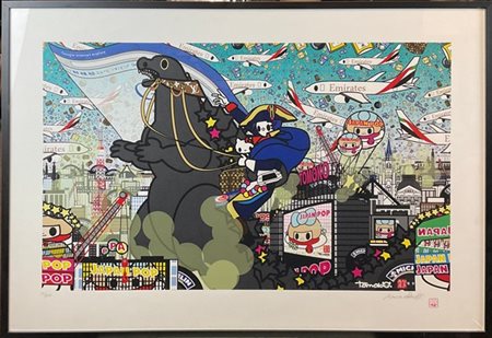 Tomoko Nagao "Godzilla with Napoleone Bonaparte" 2022
serigrafia a colori
cm 69x