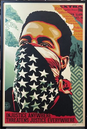 Obey (Shepard Fairey) "American Rage" 2022
litografia offset
cm 91x60
firmata e
