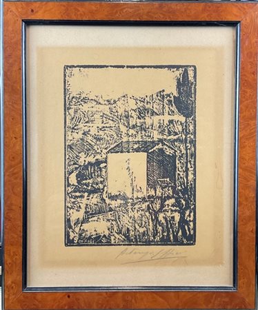 Ardengo Soffici "Paese" 1927-1928
xilografia
cm 31,5x25
firmata in lastra in bas