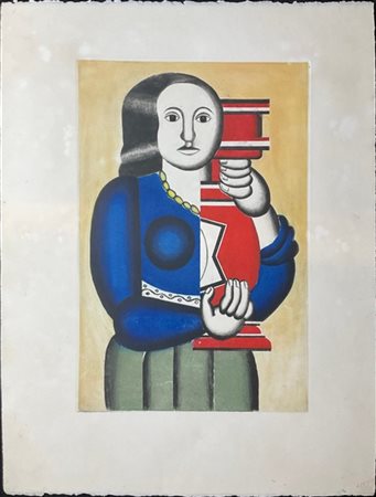 Jacques Villon - (After) Fernand Leger "Femme à la cruche" 
acquatinta a colori