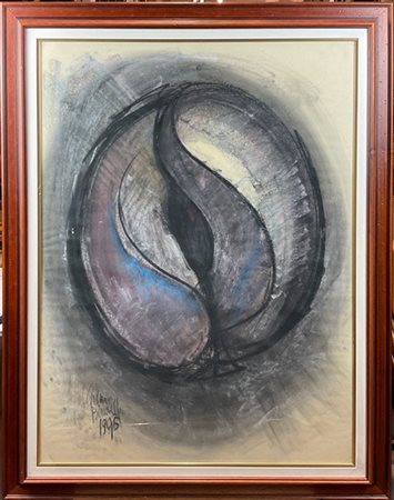 Giacomo Benevelli "Incastro fluido" 1995
tecnica mista su cartoncino
cm 99x74
fi