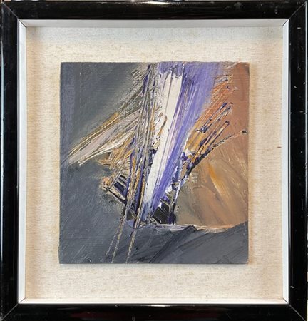 Piero Ruggeri "Al tramonto" 1973-74
olio su tavola
cm 22x21
firmato, titolato e