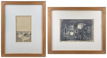 FRITZ LEVEDAG "Senza titolo" 
Lotto composto da due disegni: matita su carta
cm