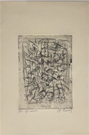 Massimo Cavalli "Girasoli" 1961
acquaforte
(lastra cm 22x16; foglio cm 39x26,5)