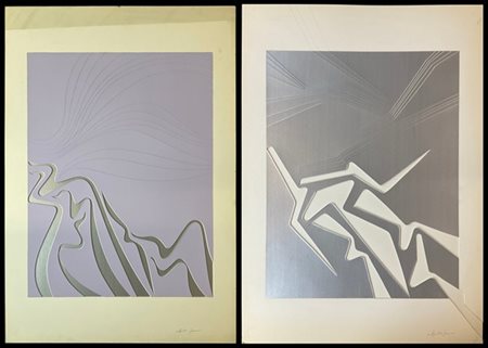 Agostino Ferrari "Senza titolo" 
due tecniche miste su cartoncino Shoeller
cm 73