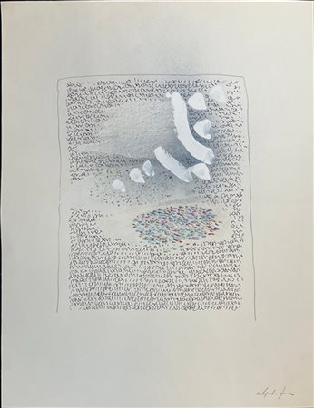 Agostino Ferrari "Lettere recuperate" 
tecnica mista su carta
cm 65x50
firmata i