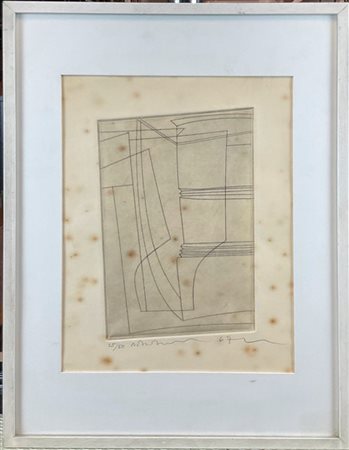 BEN NICHOLSON "Pewter" 1967
acquaforte
(lastra cm 21x; foglio cm 30x23)
firmata,