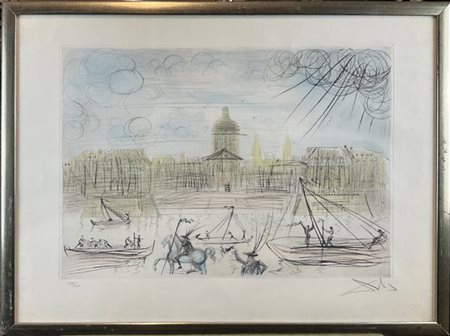 Salvador Dalì "L'Académie de Paris" 1971
acquaforte
(lastra cm 42x59,5; foglio c