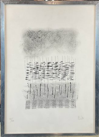 Fausto Melotti "Senza titolo" 1973
litografia in bianco e nero
cm 33,5x23,5
firm