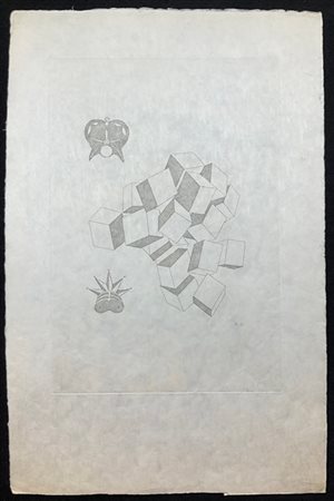 MARCEL DUCHAMP "King and Queen" 1968
acquaforte su carta Giappone, II stato
(las