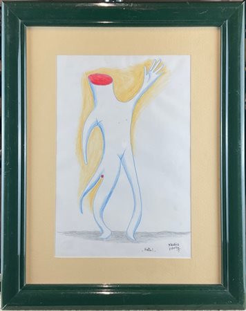 Maurice Henry "Hello!" 
matite colorate su carta
cm 30,5x21
firmato e titolato i