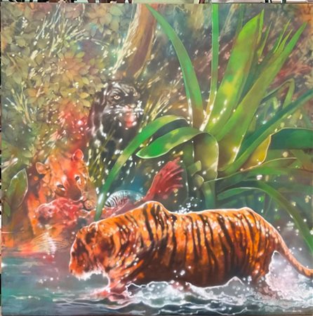 Paolo Baratella "Vorrei e non vorrei" 1982
acrilico su tela
cm 200x200
firmato,