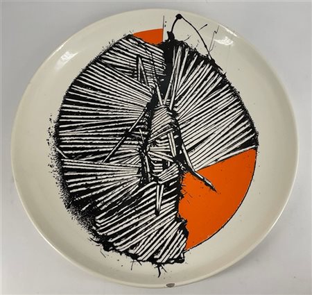 Emilio Scanavino Piatto - multiplo in ceramica serigrafata e smaltata
d cm 42
fi