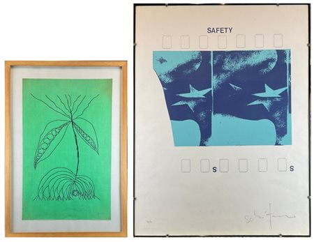 Mario Schifano "Safety" 
serigrafia a colori
cm 60x50
firmata e numerata 58/90 i