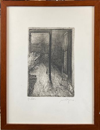 Velasco Vitali "Senza titolo" 
acquaforte e acquatinta - prova d'artista
(lastra