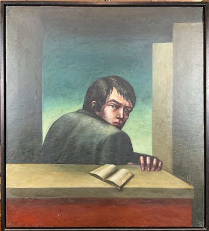 David Hosie "Discovery" 1989
olio su tela
cm 102x91
firmato in basso a sinistra.