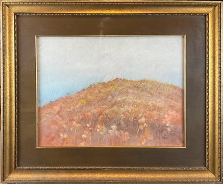 Tommaso Junior Cascella "Paesaggio autunnale" 
pastelli colorati su carta (cm 33