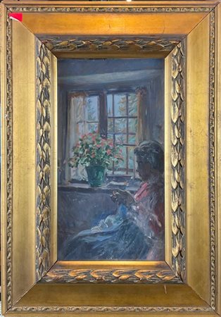 Ignoto di inizio secolo XX

"Rina al lavoro" 
olio su compensato (cm 34x18,5)
a