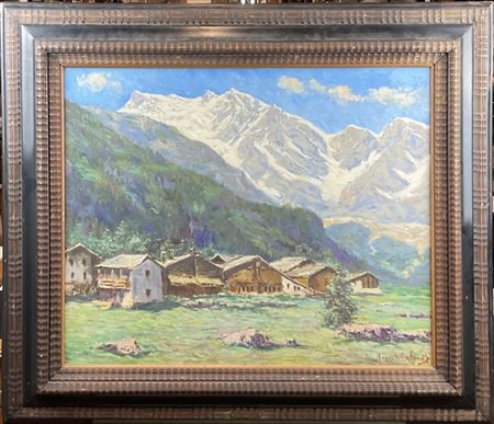 Augusto Laforet "Il Monte Rosa" 
olio su tela (cm 55x65)
firmato in basso a dest