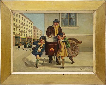 F. Alessio da Boccasile

"Le caldarroste" 1945
olio su cartone (cm 30x39)
firma