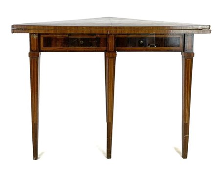 Tavolino da gioco lastronato in palissandro e filettato in legno chiaro, piano