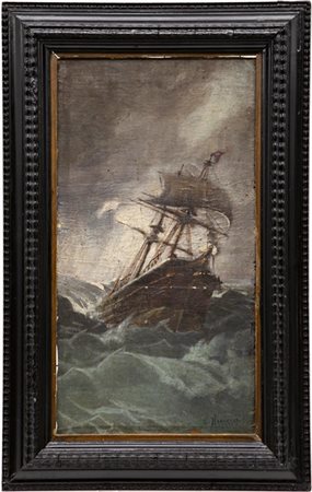 Ignoto di inizio secolo XX

"Il veliero" 
olio su tavola (cm 30x16)
reca firma