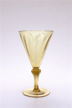 Calice in vetro di Murano color ambra