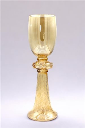 Calice in vetro di Murano color ambra