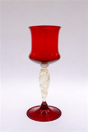 Calice in vetro di Murano rosso