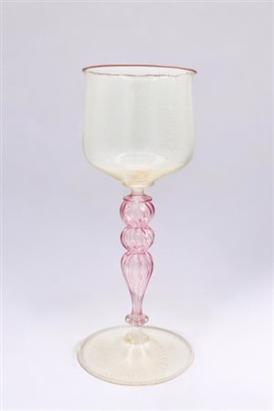 Calice in vetro di Murano pulegoso