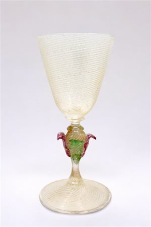 Calice in vetro di Murano pulegoso