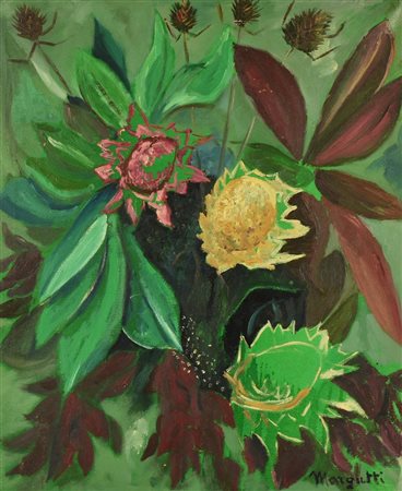 a firma Margutti VEGETAZIONE olio su tela, 60x50 firma L'opera presenta un...