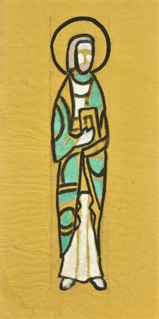 Anonimo LA SANTA tecnica mista su carta di riso, cm 50x25 L'opera presenta...