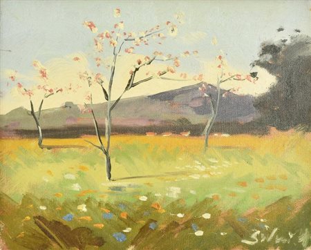 Mauro Sivini PAESAGGIO olio su tela, cm 24x30 firma sul retro: firma