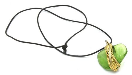 GIORGIO VIGNA, COLLANA CON PIETRA VERDE E METALLO lunghezza cm 45, dimensioni...