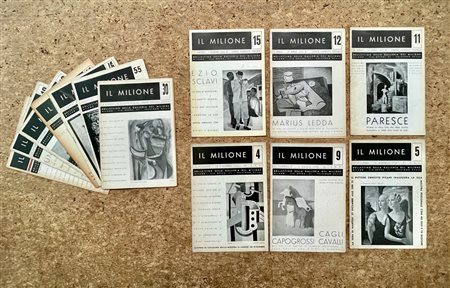 GALLERIA DEL MILIONE, MILANO - Lotto unico di 11 bollettini dell'omonima Galleria