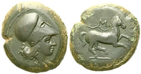 Sicily, Aitna (c. 355-339 BC), Tetras; Æ (16,04 g; 25 mm)