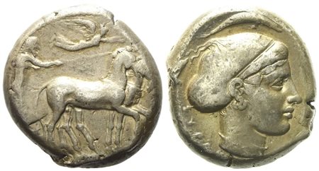 Sicily, Syracuse, Second Democracy (466-405 BC), Tetradrachm; AR (17,15 g; 22,92 mm)